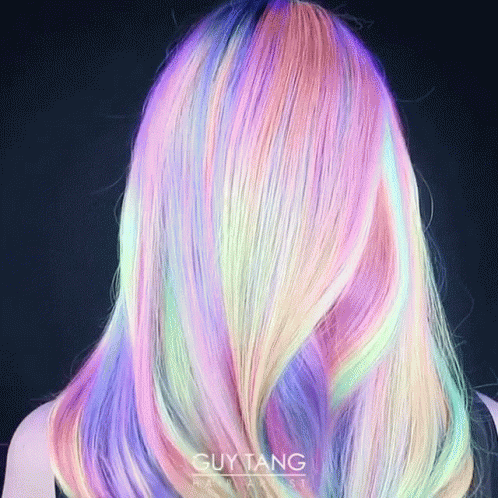 Rainbow Hair GIF - Colored Hair Rainbow Guy Tang - Discover & Share GIFs
