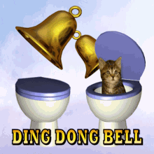 Ding Dong Bell Bells GIF - Ding Dong Bell Bells Kitten In The Well GIFs