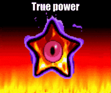 a pixel art of a star with the words true power written on the bottom