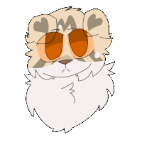 a drawing of a cat wearing sunglasses with the number 3 on its face