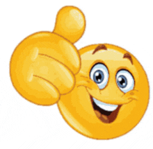 a cartoon smiley face giving a thumbs up