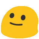 a yellow smiley face with black eyes and a slight smile on it .
