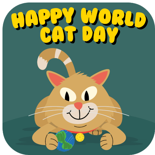 Cat Day Happy World Cat Day Sticker - Cat Day Happy World Cat Day World Cat Day Stickers