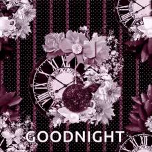 goodnight sparkles clock time flowers