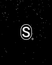 the letter s is in a circle in the middle of a black background