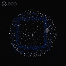 a black background with a square in the middle and the word eco on the bottom