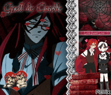 a picture of grell de candle with a couple of kittens