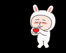 Bunny Boy Heart GIF - Heart Cinta Sayang GIFs