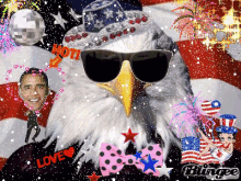 Too Much Patriotism GIF - Eagle Obama Sparkles GIFs