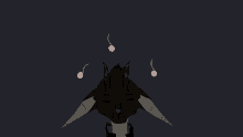 a drawing of a cat with music notes floating around its head