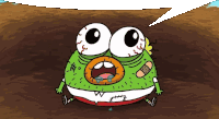 a cartoon frog with a bandage on it 's face