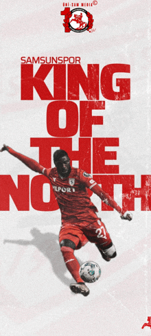 a poster of a soccer player with the words " king of the north " on it