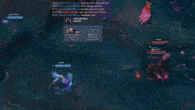 a screenshot of a video game with a purple circle in the middle of it