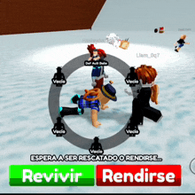 a screenshot of a video game with a green button that says revivir on it