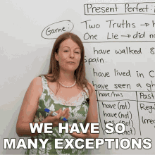 We Have So Many Exceptions Emma GIF - We Have So Many Exceptions Emma Learn English With Emma GIFs