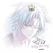 a drawing of a boy with the name jin only de xay on it