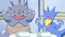 a rhino and a bird are sitting next to each other
