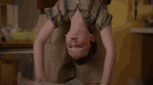 Halp GIF - Young Sheldon Upside Down Choking GIFs