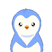 a penguin is surrounded by a heart shaped frame