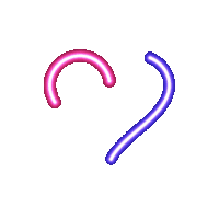 a blue and pink heart with a white outline on a white background