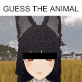 a picture of a girl with the words guess the animal on the bottom