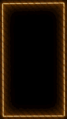 a square frame with a black background and a yellow border