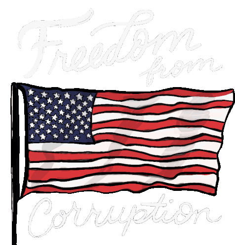 Freedom From Corruption American Flag Sticker - Freedom From Corruption American Flag America Stickers