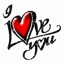 a red heart with the words i love you written below it