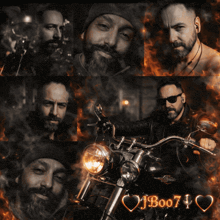 a collage of images of a man riding a motorcycle with the name jb0074 on the bottom right