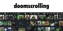 a screenshot of a website called doomscrolling with a bunch of images