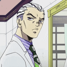a man in a suit and tie with a cartoon face on it