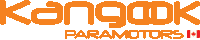 a logo for kangok paramotors in orange