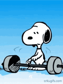 Snoopy Working Out GIF - Snoopy Working Out Exercises GIFs