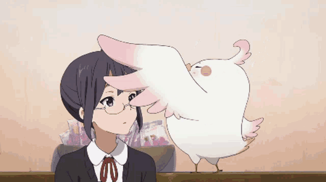 chibi, (((full body view))) anime boy with a bird i...