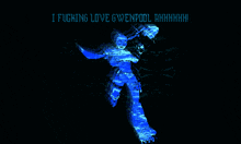 a pixelated image of a person with the words i fucking love gwenpool