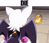 a cartoon character with the word die on the bottom