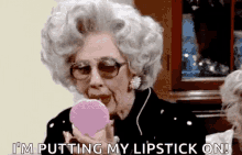 makeup grandma beautification lipstick retouch