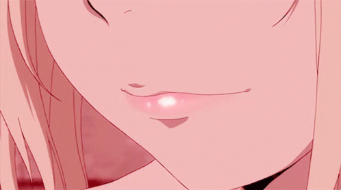 Anime Pink Lips GIF - Anime Pink Lips Smirk - Discover & Share GIFs