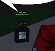 a cartoon character with a speech bubble saying " ostora "