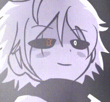 a close up of a person 's face with a red eye