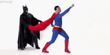 Superman And Batman Working Together - Teamwork GIF - Teamwork Superman Batman GIFs