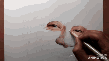 a drawing of a man 's face is being made in animatica