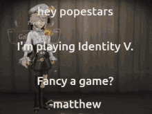 Popestars Identity V GIF - Popestars Identity V Edgar Valden GIFs