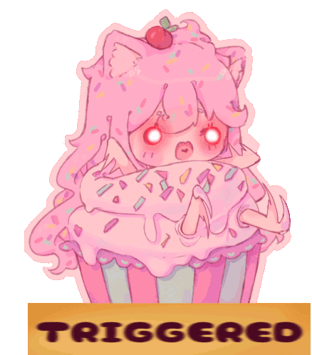 Cute Trigger Trigger Cute Sticker - Cute Trigger Trigger Cute Angry Girl Stickers