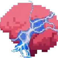 it looks like a pixel art of a lightning bolt coming out of a tree .
