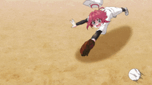 a baseball player with pink hair and a glove is surrounded by lightning