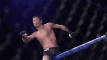 a man in a boxing ring with the words professional fighters league