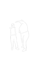 a black and white drawing of a man and a woman standing under a heart