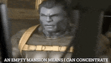 an empty mansion means i can concentrate is written above a man