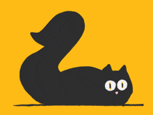 a drawing of a black cat with white eyes